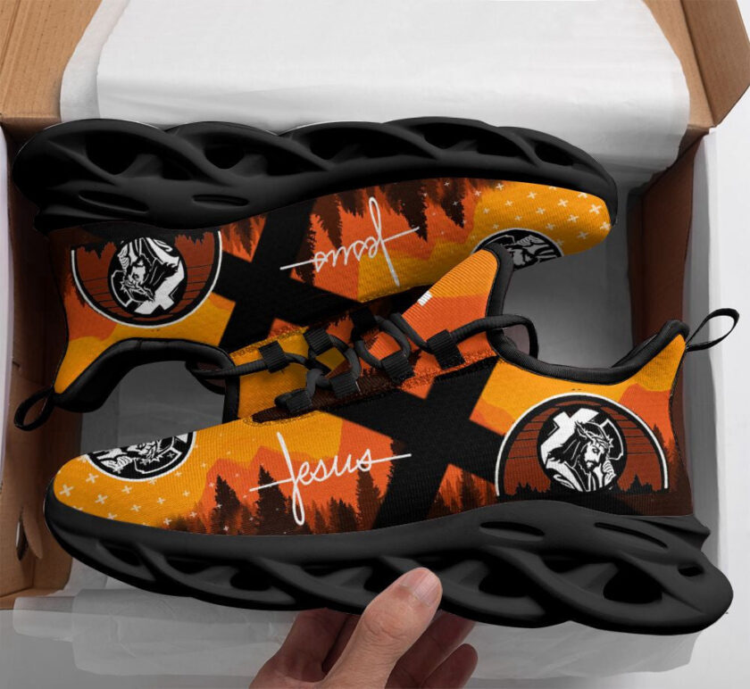 Jesus Running Sneakers Yellow Max Soul Shoes - Christian Shoes For Men And Women - Image 2