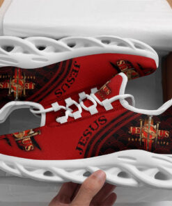 Jesus Saved My Life Red Running Sneakers Max Soul Shoes  For Men And Women