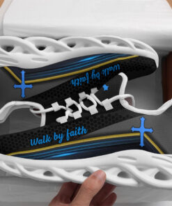 Jesus Walk By Faith Black Running Sneakers 3 Max Soul Shoes  For Men And Women