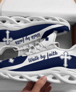 Jesus Walk By Faith Blue Running Sneakers 2 Max Soul Shoes  For Men And Women