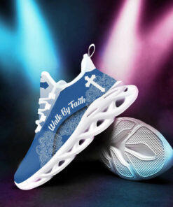 Jesus Walk By Faith Blue Running Sneakers 3 Max Soul Shoes  For Men And Women