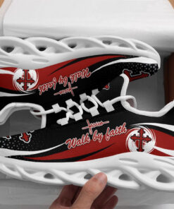 Jesus Walk By Faith Red Running Sneakers 2 Max Soul Shoes  For Men And Women