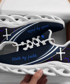 Jesus Walk By Faith Running Blue Sneakers 2 Max Soul Shoes For Men And Women