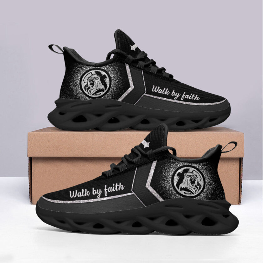 Jesus Walk By Faith Running Sneakers 2 Max Soul Shoes For Men And Women - Image 4