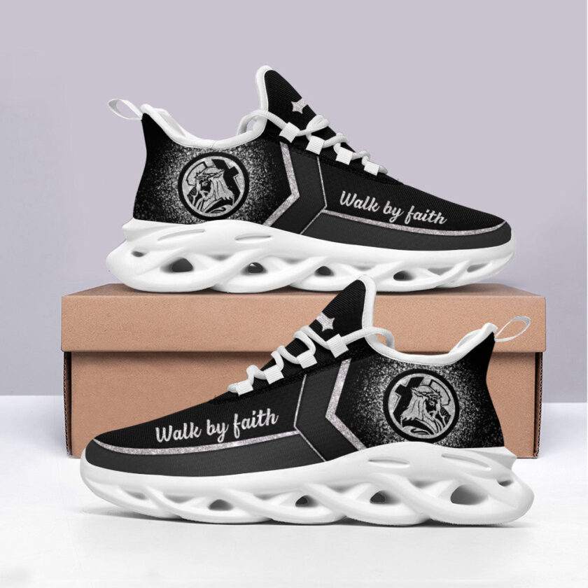 Jesus Walk By Faith Running Sneakers 2 Max Soul Shoes For Men And Women - Image 3
