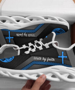 Jesus Walk By Faith Running Sneakers Blue Max Soul Shoes For Men And Women