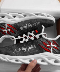 Jesus Walk By Faith Running Sneakers Grey Max Soul Shoes For Men And Women