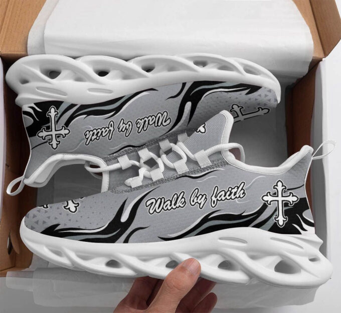 Jesus Walk By Faith Running Sneakers Silver Max Soul Shoes For Men And Women