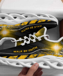 Jesus Walk By Faith Running Sneakers Yellow Max Soul Shoes For Men And Women