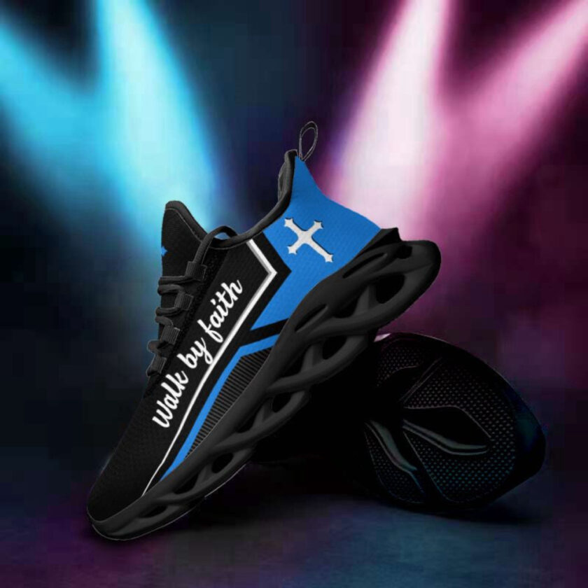 Jesus Walk Red By Faith Running Sneakers Max Soul Shoes For Men And Women - Image 4
