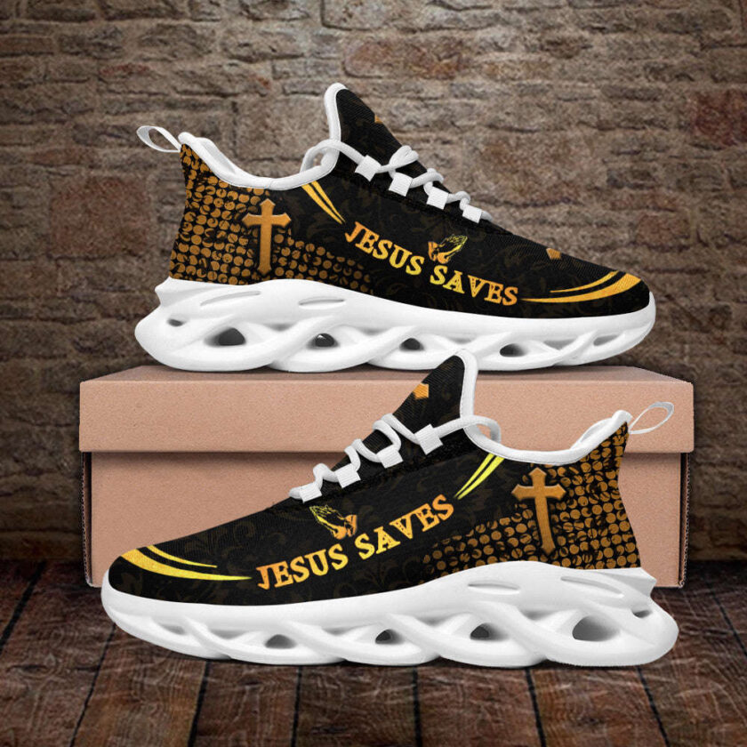 Jesus White Black Saves Running Sneakers Max Soul Shoes For Men And Women - Image 4
