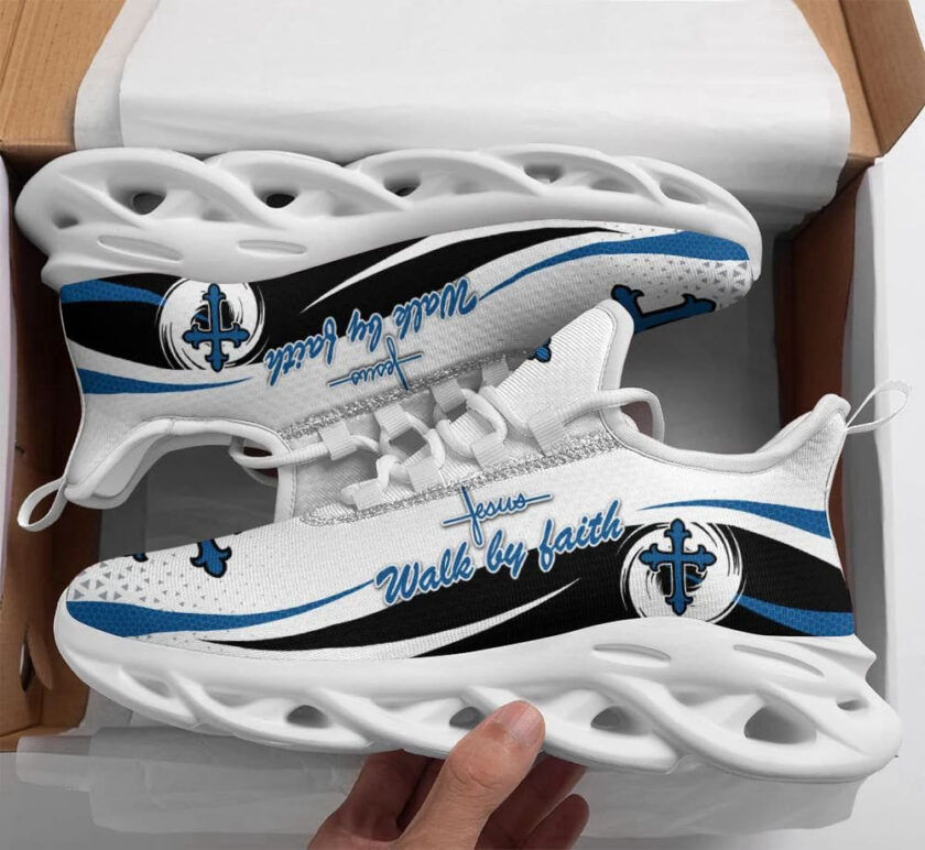 Jesus White Walk By Faith Running Sneakers Max Soul Shoes For Men And Women