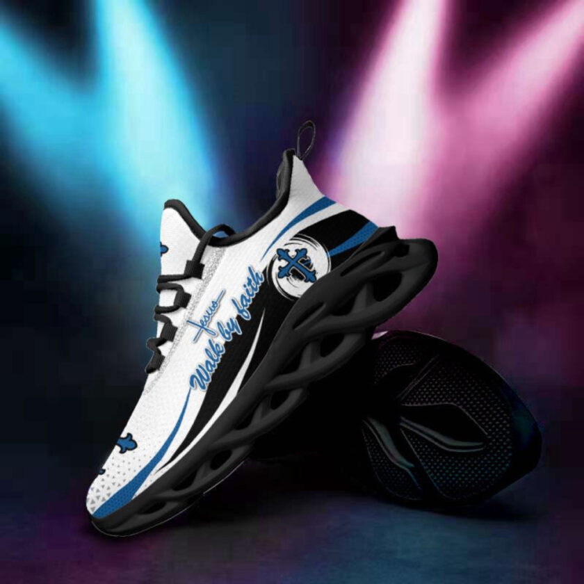 Jesus White Walk By Faith Running Sneakers Max Soul Shoes For Men And Women - Image 4