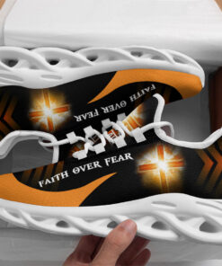 Jesus Yellow Faith Over Fear Running Sneakers Max Soul Shoes  For Men And Women