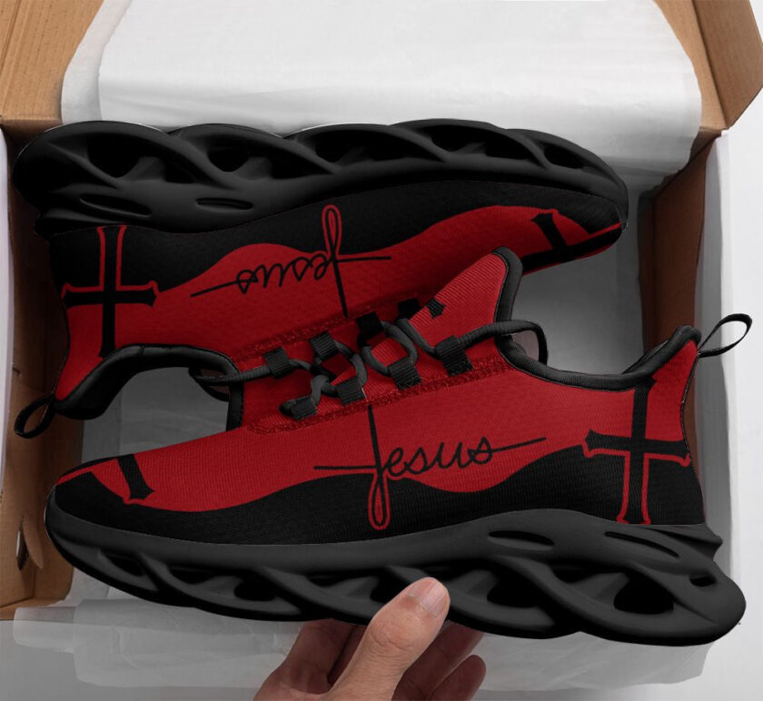 Red Jesus Running Sneakers 1 Max Soul Shoes For Men And Women - Image 2