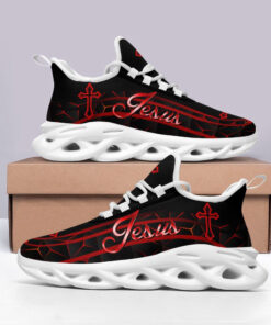 Red Jesus Running Sneakers Max Soul Shoes - Christian Shoes For Men And Women