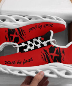 Red Jesus Walk By Faith Running Sneakers Max Soul Shoes For Men And Women