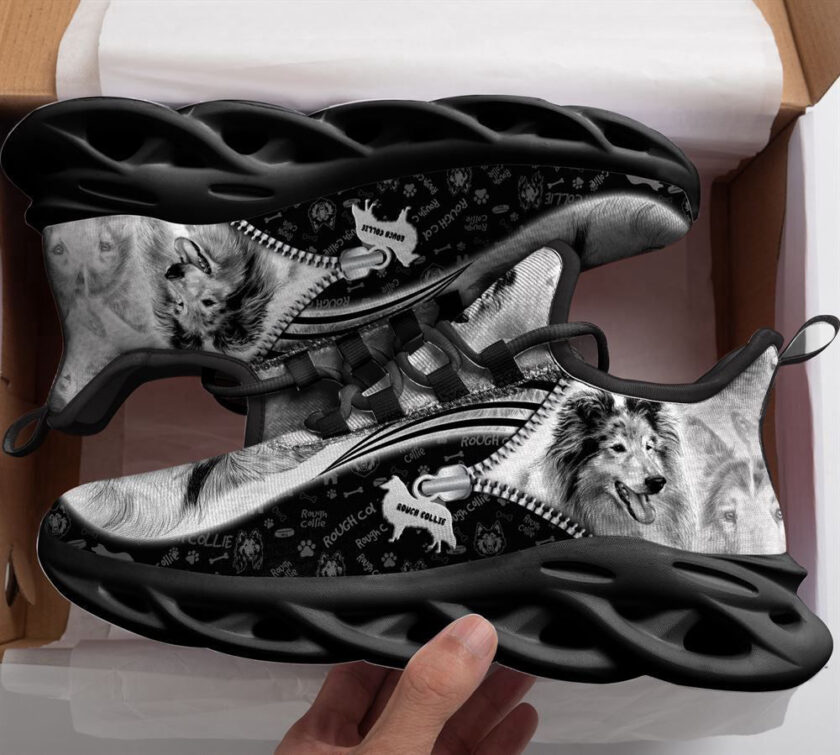 Rough Collie Sketch Max Soul Shoes For Women Men Kid, Gift For Dog Lover - Image 2