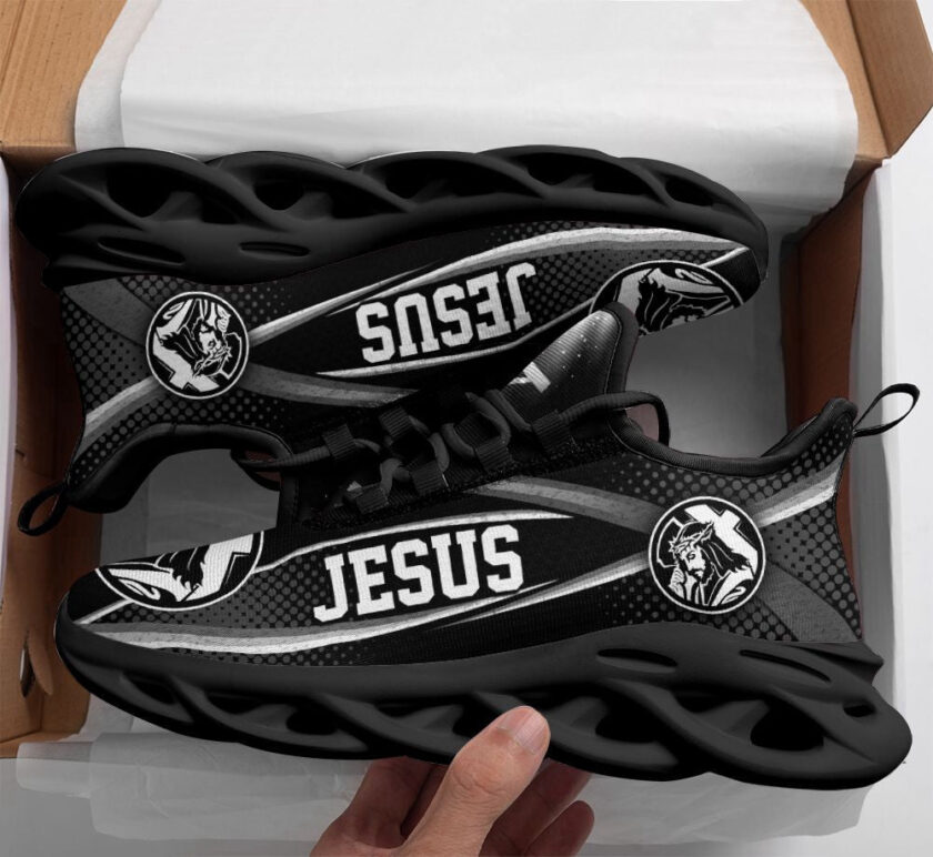 White And Black Jesus Running Sneakers Max Soul Shoes For Men And Women - Image 2