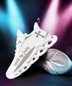 White Jesus Walk By Faith Running Sneakers Max Soul Shoes For Men And Women