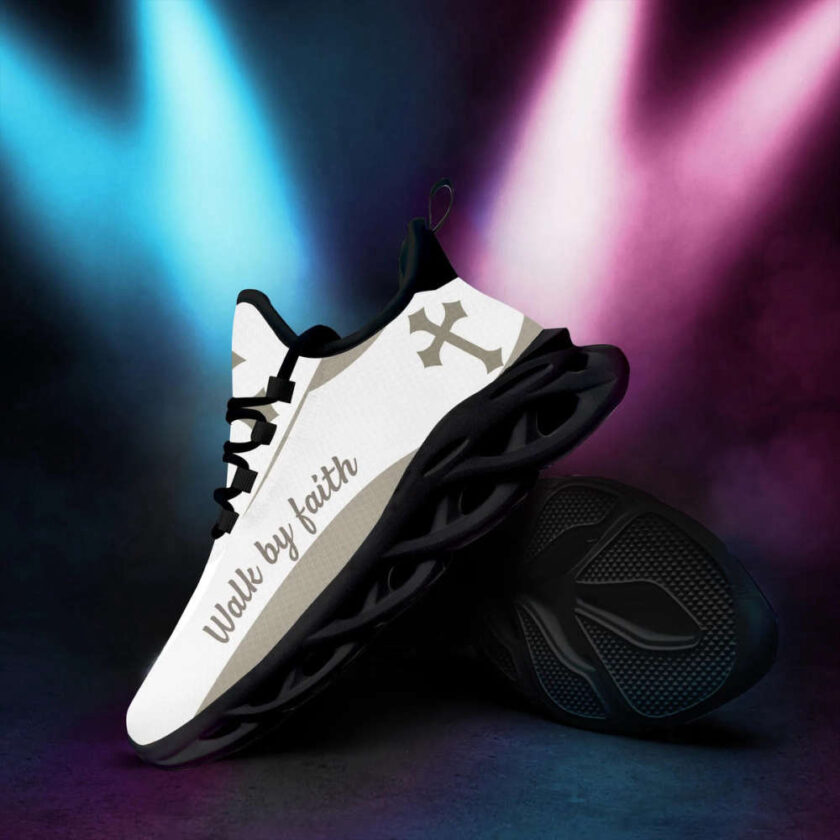 White Jesus Walk By Faith Running Sneakers Max Soul Shoes For Men And Women - Image 3
